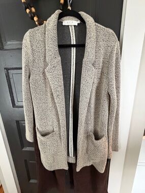 ASTR Heather Gray Open-Front Knit Cardigan